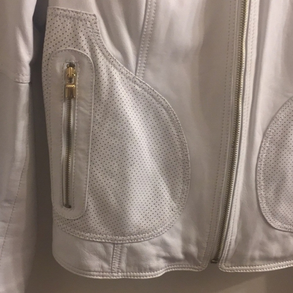 Laundry Shelly S White Leather Jacket - Picture 3 of 7